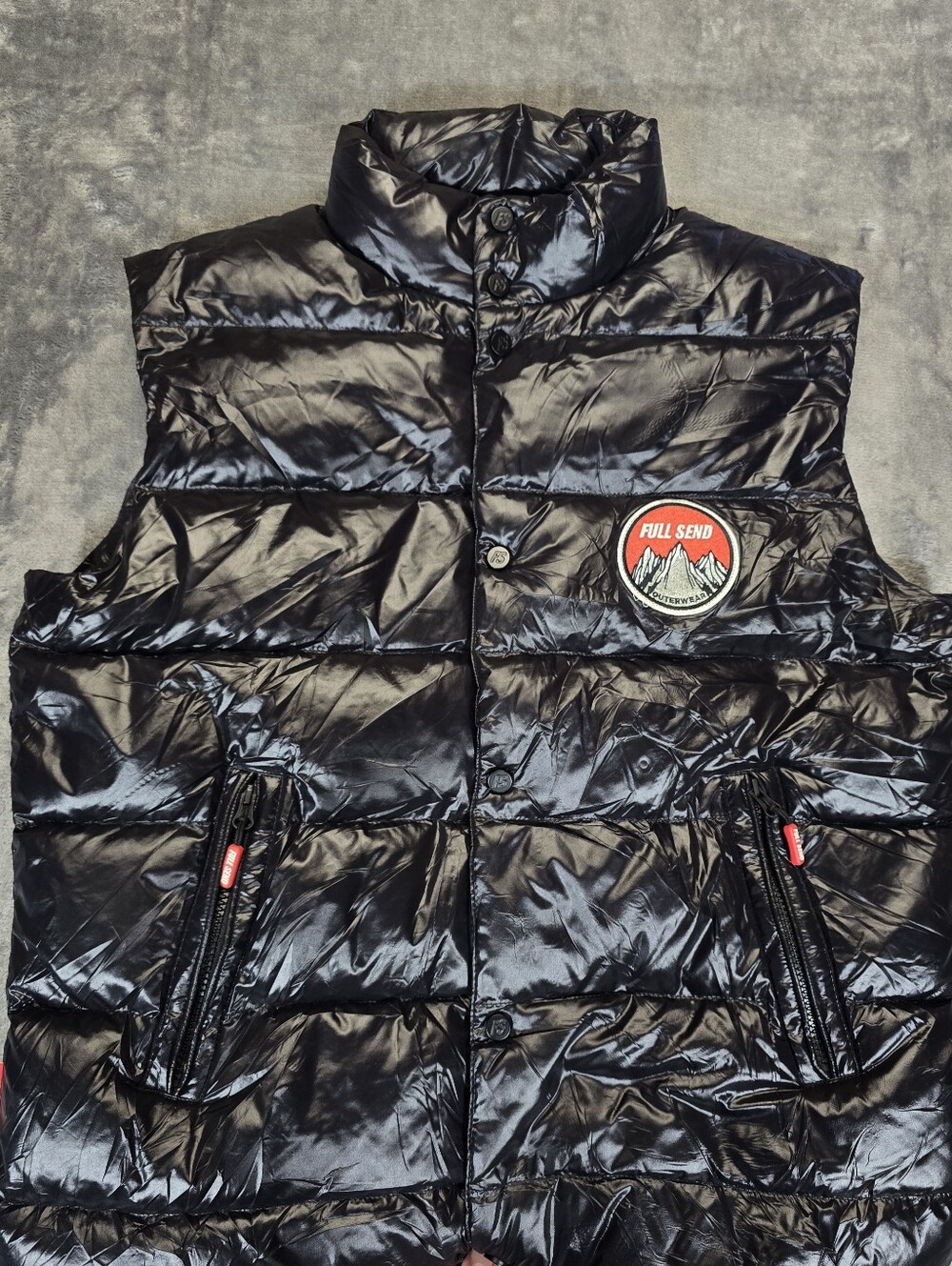 Full Send Duck Down Puffer Vest Size Medium Black
